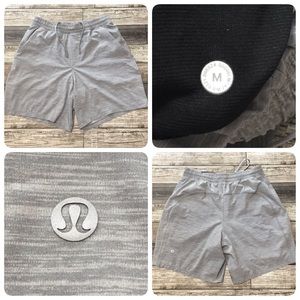 Lululemon Lined Shorts Men’s M (Inseam 7) Heather Gray Athletic Performance.